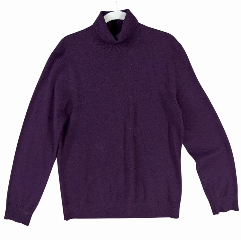 Club Monaco Purple 100% Wool Sweater Womenβs Medium M Long Sleeve Pulloverβ